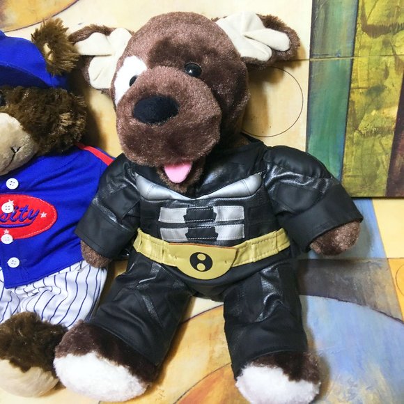 (2) Build a Bear Plush Toys Stuffed Animals Varsity Baseball Bear & Batman Dog - Picture 3 of 8